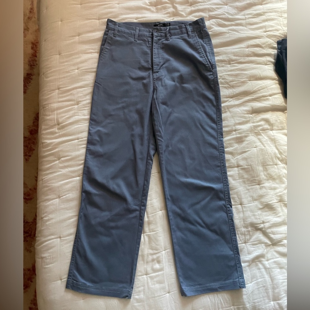 OBEY slate cropped wide leg pants